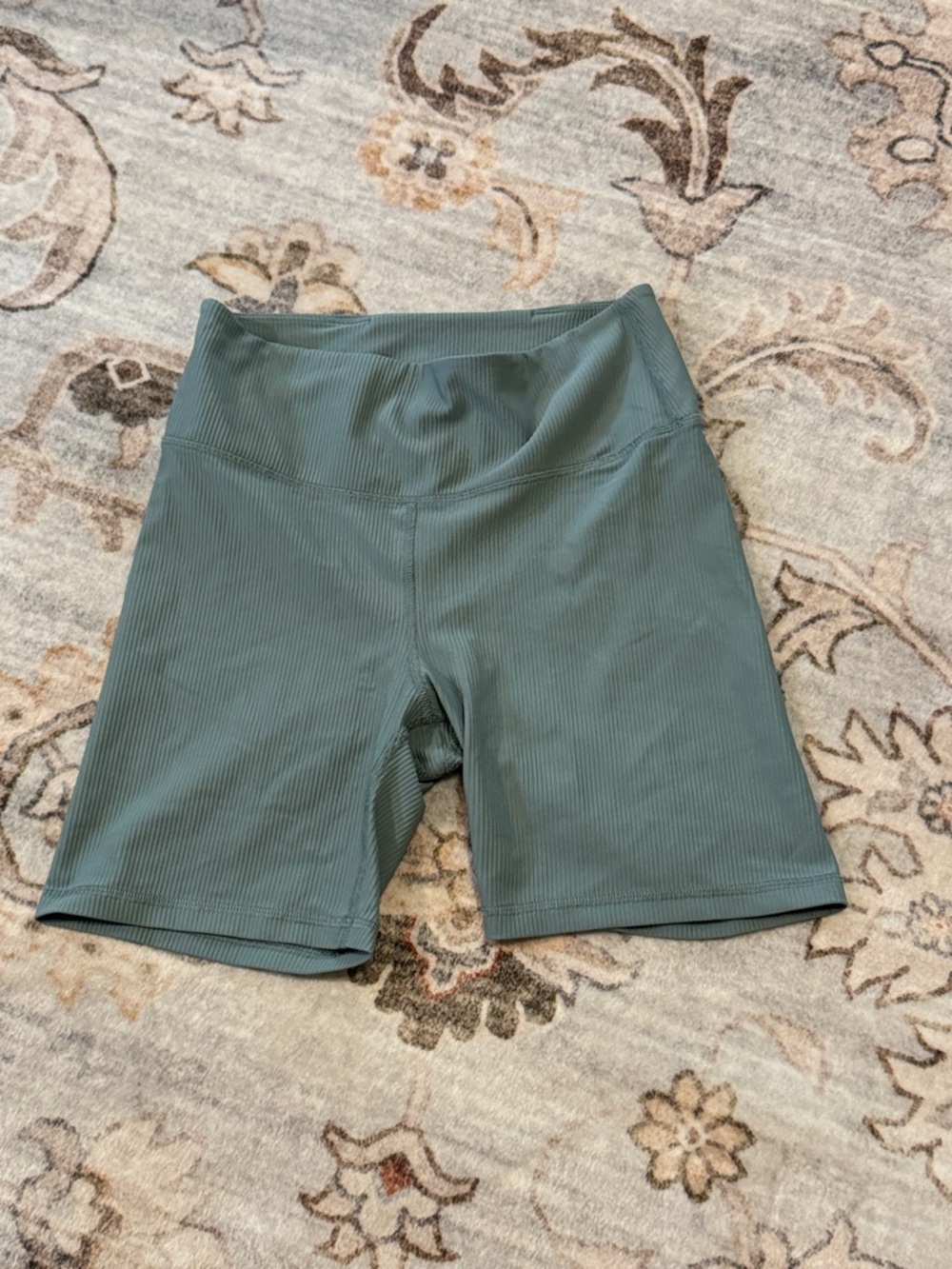 High-Waist Ribbed Women’s Bike Shorts - Sage Green by Old Navy.  Size medium